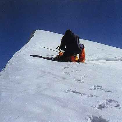 
Reinhold Messner just below the K2 Summit on July 12, 1979 - To The Top Of The World book

